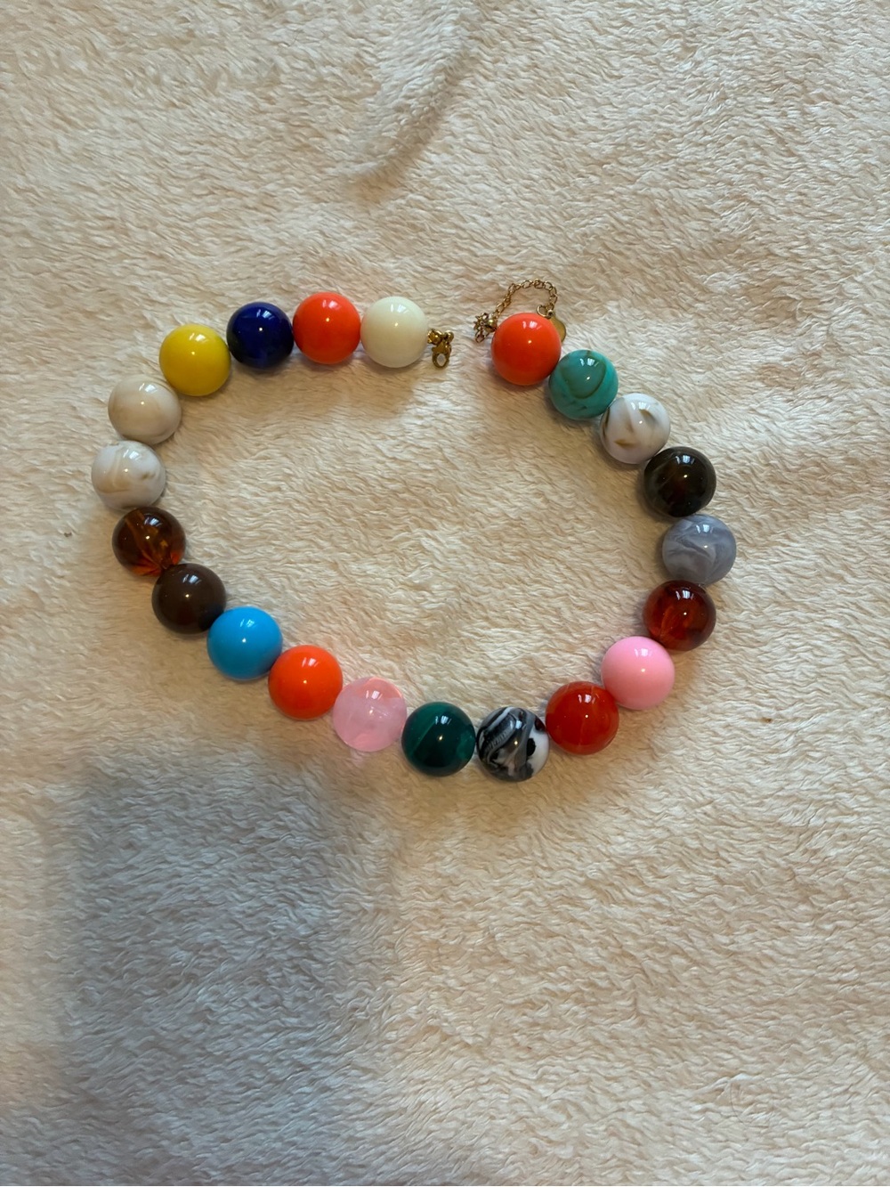 Colorful Multi-Bead Necklace — Pink, Blue, Green, Orange & More